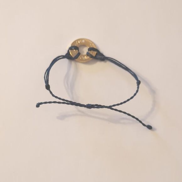 767 My Intent Black Adjustable‎ Slider Bracelet with Gold "Awareness" Charm - Picture 4 of 5